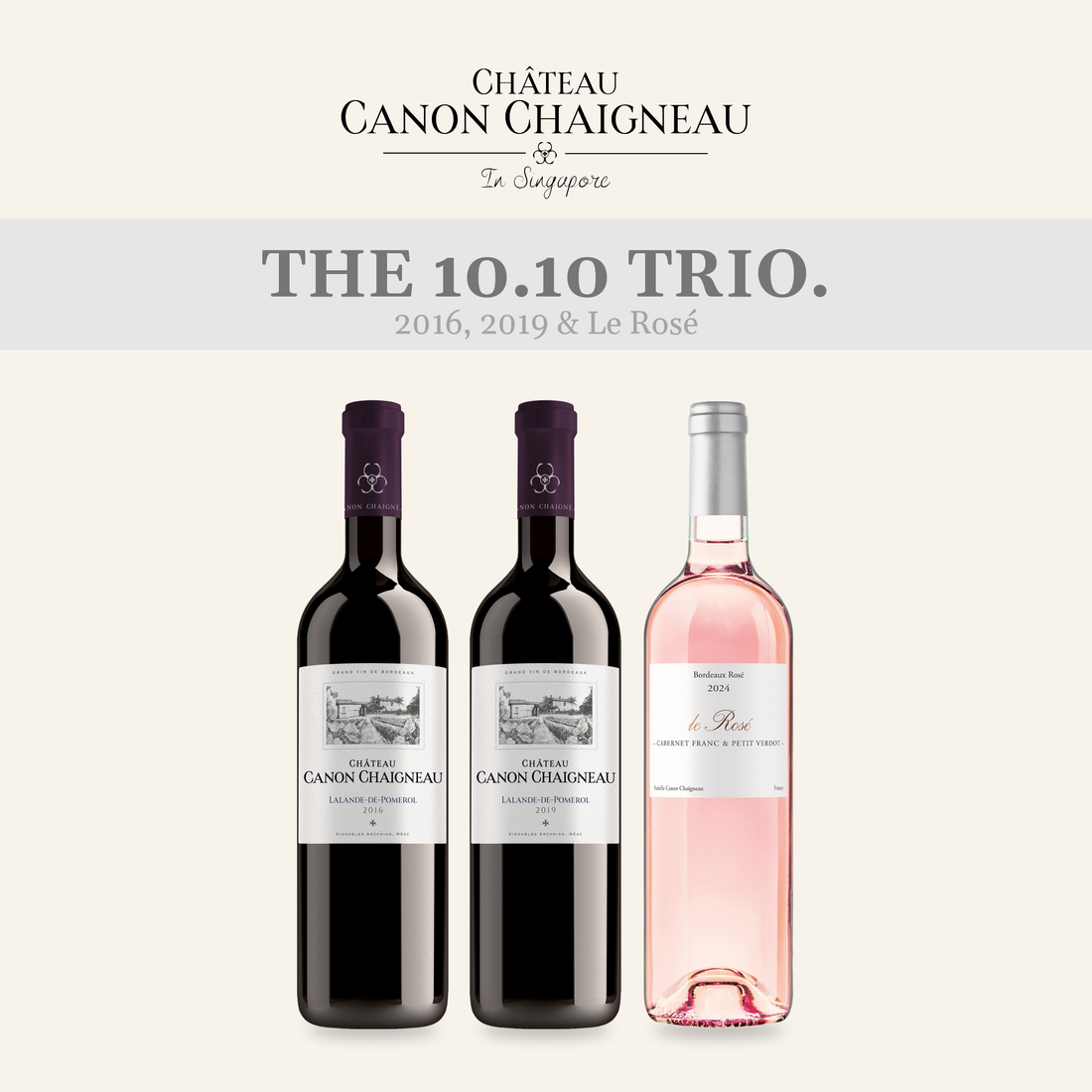 The 10.10 Trio: 2016, 2019 & Le Rosé